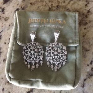 Judith Ripka Clip Diamonique Chandelier Earrings